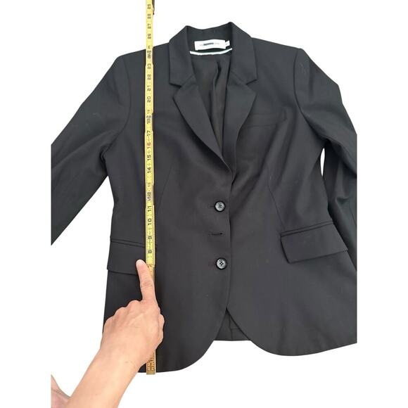 Anne Fontaine Women's Black Wool Blended Double Breasted Blazer Coat Size 42 - Picture 6 of 7